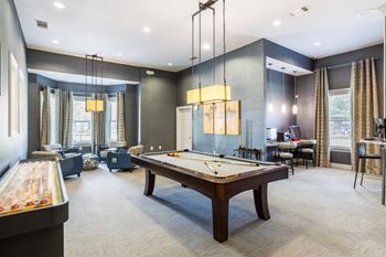 Game room with billiards table